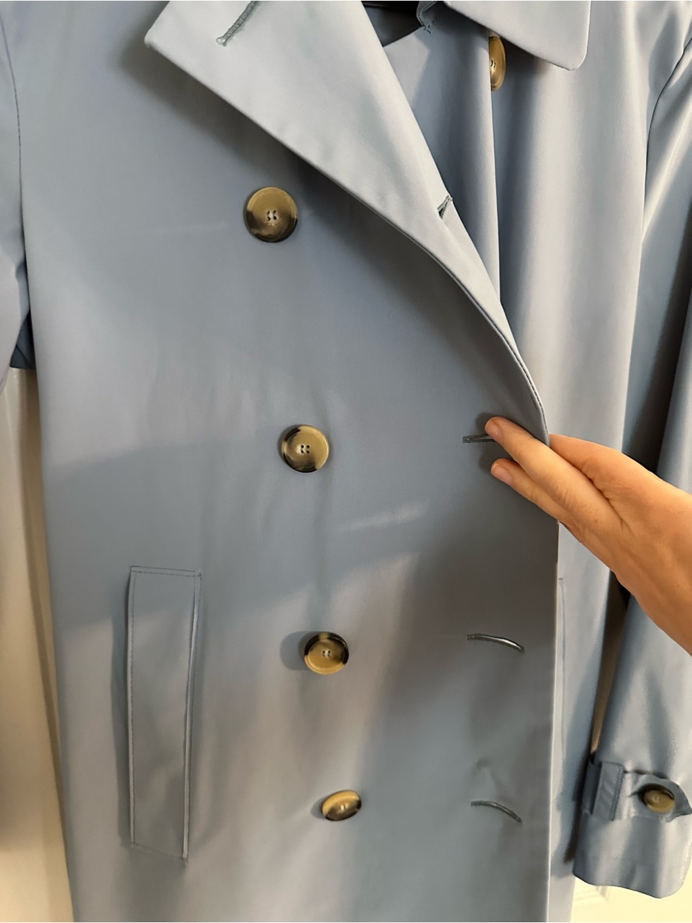 Harris Wharf Light Blue Women's Trench - Classic Tailored Fit - Picture 3 of 6